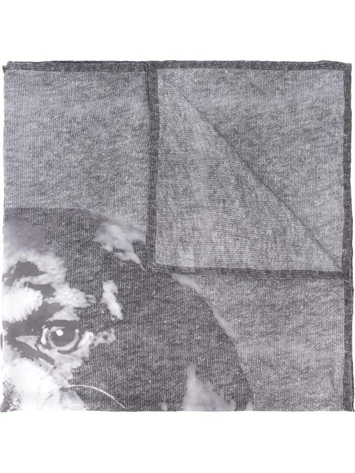 Givenchy Rottweiler Print Scarf, Men's, Grey, Modal/cashmere