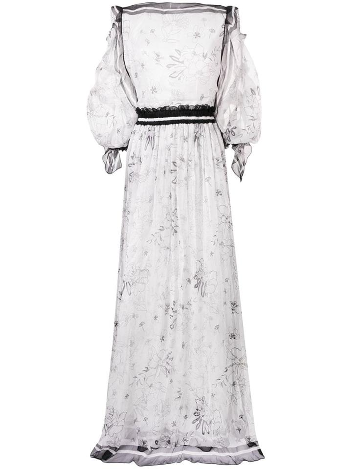 Ermanno Scervino Floral Print Maxi Dress - White