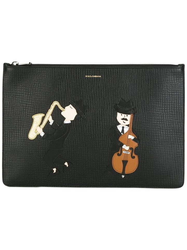 Dolce & Gabbana Musician Patch Clutch - Black