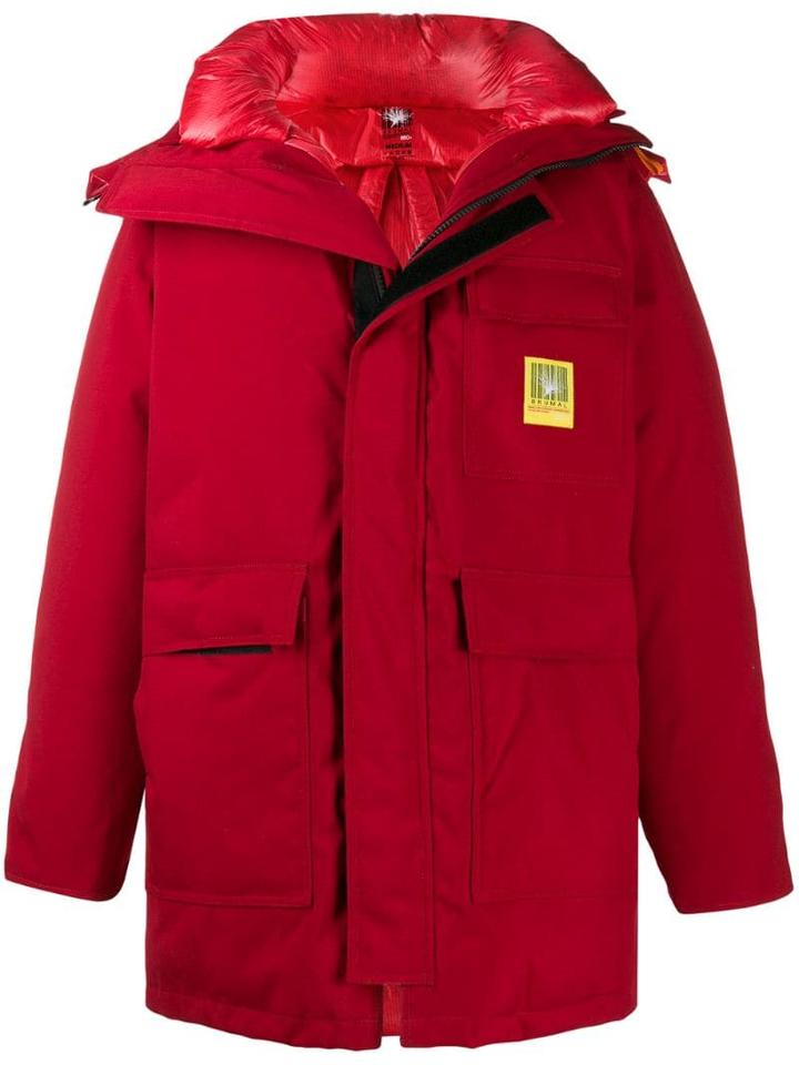 Brumal Hooded Down Parka Coat - Red