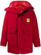 Brumal Hooded Down Parka Coat - Red