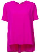 Adam Lippes Satin Back Crepe T-shirt - Pink & Purple