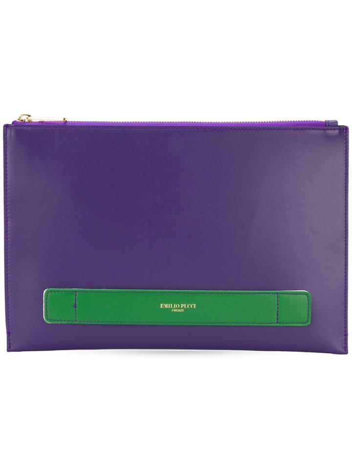 Emilio Pucci Two Tone Clutch Bag - Pink & Purple