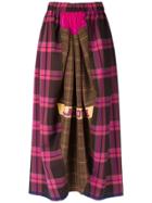 À La Garçonne Checkered Midi Skirt - Pink & Purple