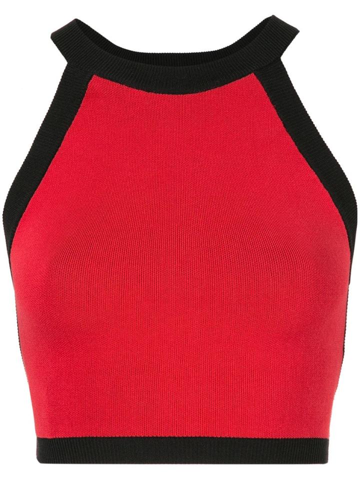 Nagnata Strap Back Crop Sports Top - Red
