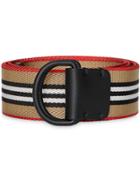 Burberry Icon Stripe Double D-ring Belt - Neutrals