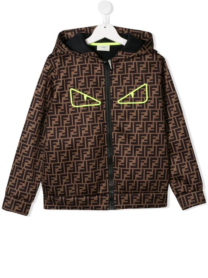 Fendi Kids Teen Monster Eyes Jacket - Brown