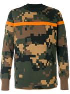 Sacai Pixel Camouflage Sweater - Green
