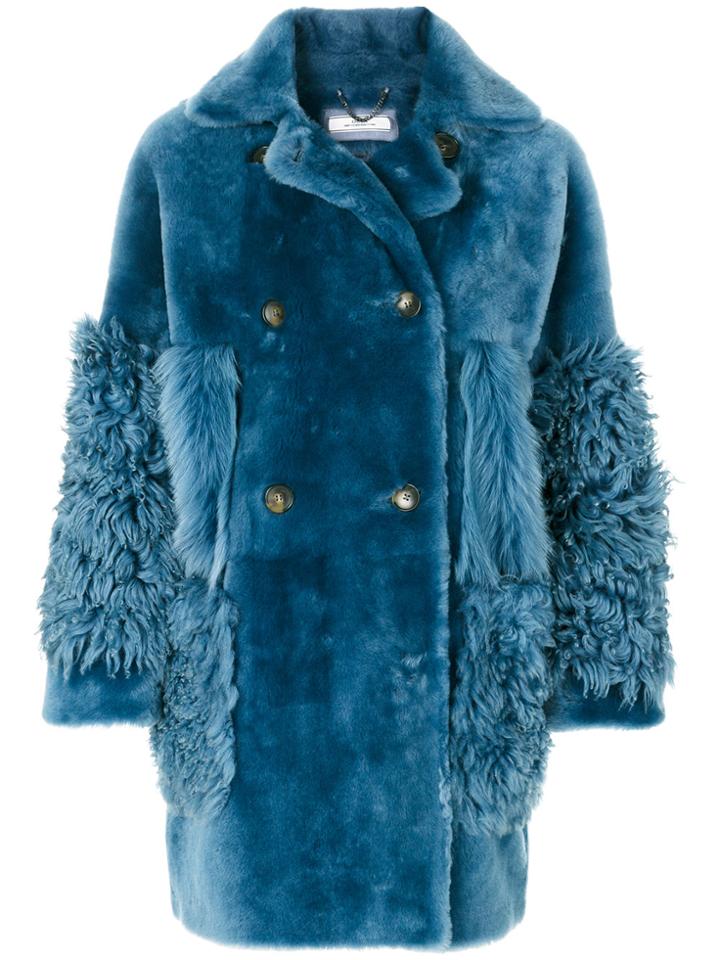 Desa 1972 Double Breasted Fur Coat - Blue