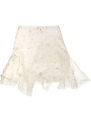 Susan Fang Metallic Dot Mini Skirt - White