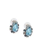 Oscar De La Renta Tiered Button Earring, Women's, Blue