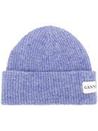 Ganni Knitted Beanie - Blue