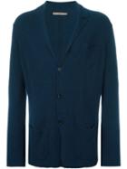 Nuur Collared Button Down Cardigan, Men's, Size: 48, Blue, Cotton/nylon