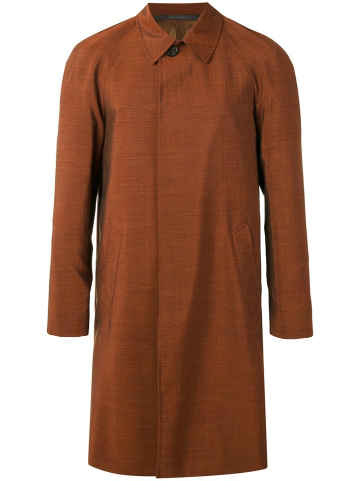 Pal Zileri - Straight Buttoned Coat - Men - Silk/cupro/mohair/virgin Wool - 50, Brown, Silk/cupro/mohair/virgin Wool
