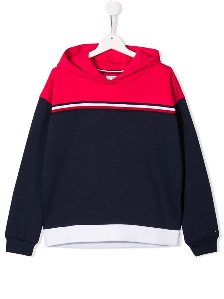 Tommy Hilfiger Junior Tricolour Hoodie - Blue