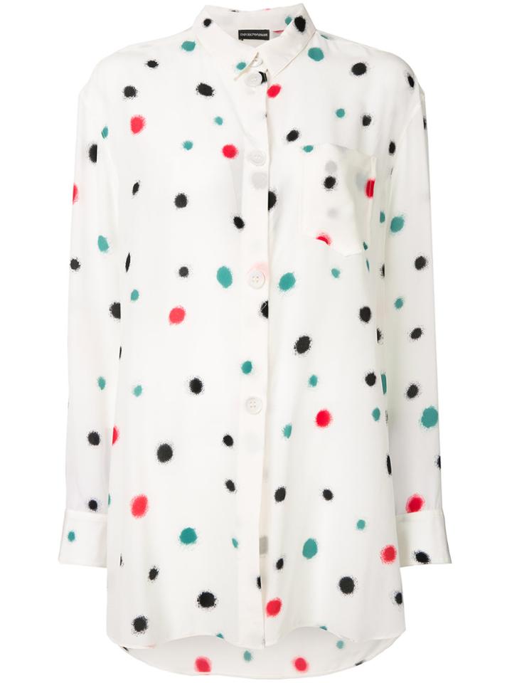 Emporio Armani Splatter Print Oversized Shirt - White