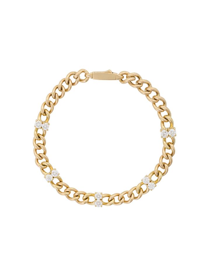 Jemma Wynne 18kt Gold And Diamond Link Chain Bracelet - Metallic