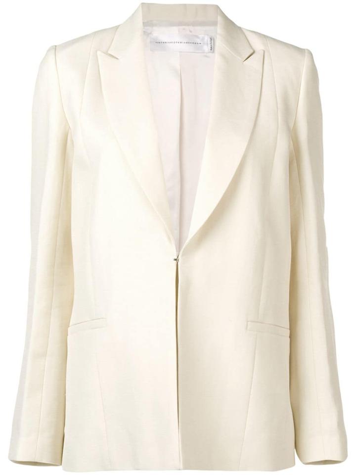 Victoria Victoria Beckham Concealed Fastening Blazer - White