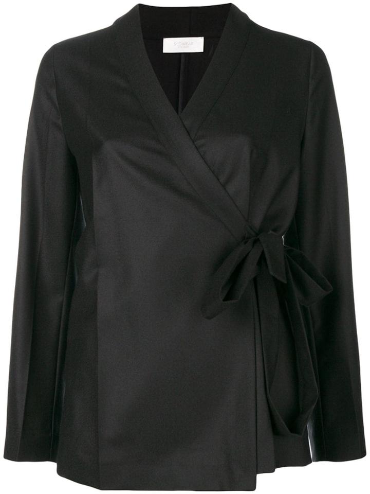 Incotex Wrap-around Blouse - Black