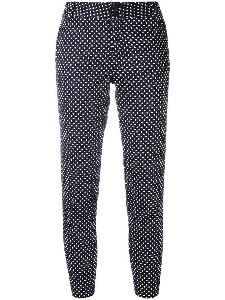 Steffen Schraut Polka Dot Cropped Trousers, Women's, Size: 38, Blue, Cotton/spandex/elastane