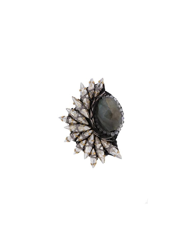 Deepa Gurnani Embellished Stud Earring - Green