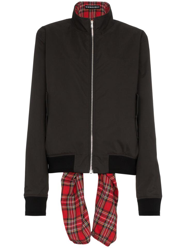 Y / Project Tartan Tie Bomber Jacket - Black