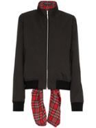 Y / Project Tartan Tie Bomber Jacket - Black