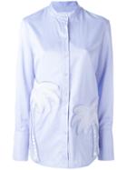 Victoria Victoria Beckham Palm Tree Shirt, Women's, Size: 6, Blue, Cotton/viscose