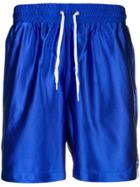 Used Future Brand Stripe Track Shorts - Blue