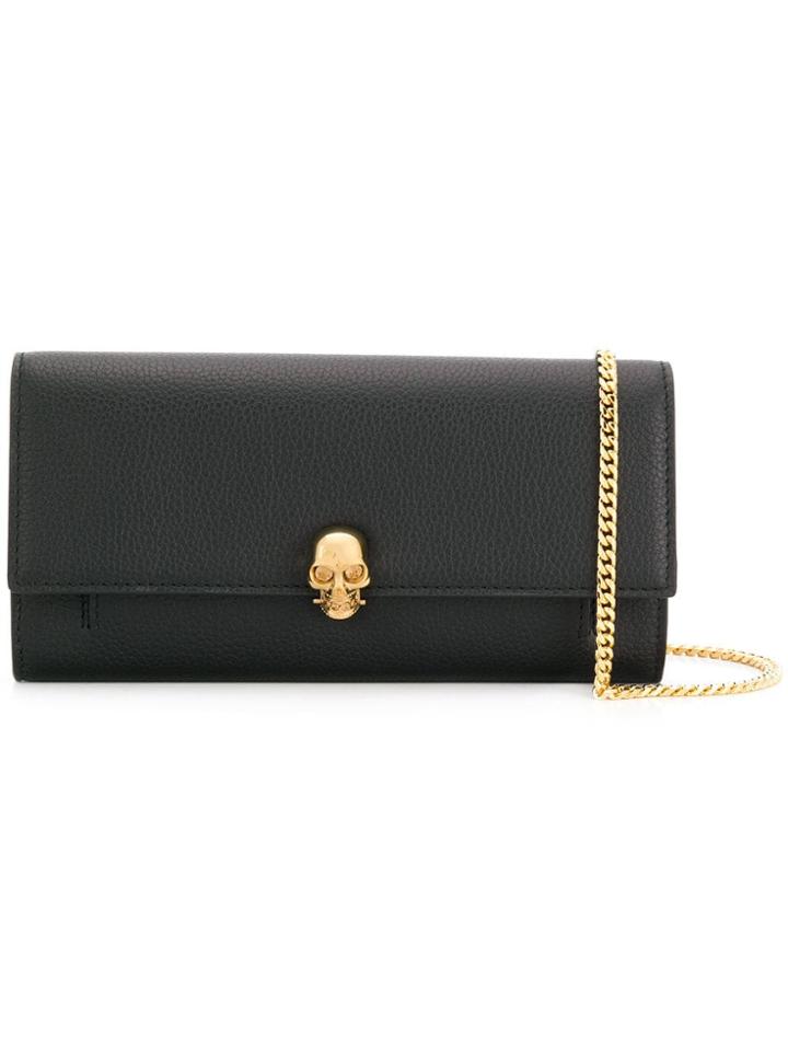 Alexander Mcqueen Chain Skull Wallet - Black