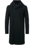 Kazuyuki Kumagai Hooded Coat, Men's, Size: 2, Black, Polyurethane/cashmere/wool