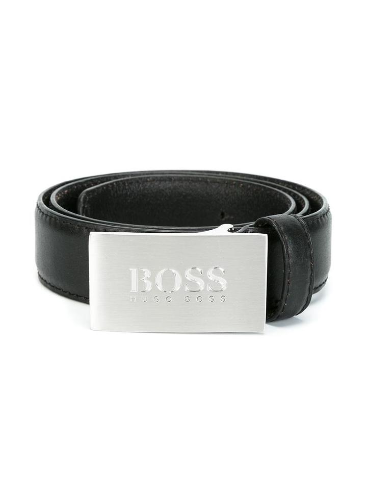 Boss Kids Logo Buckle Belt, Boy's, Size: 80 Cm, Black