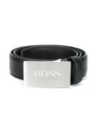 Boss Kids Logo Buckle Belt, Boy's, Size: 80 Cm, Black