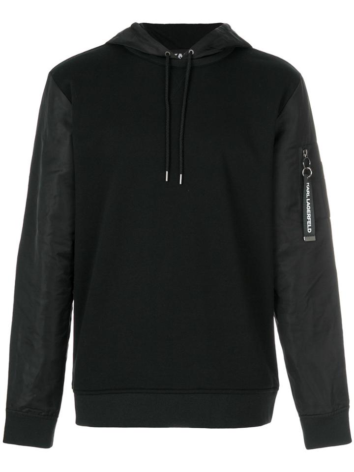 Karl Lagerfeld Panelled Hoodie - Black