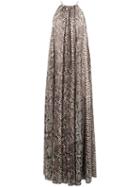 Elie Saab Snakeskin Print Maxi Dress - Neutrals