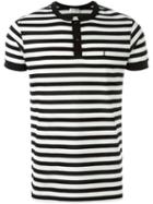 Saint Laurent Band Collar Polo Shirt, Men's, Size: Medium, Black, Cotton