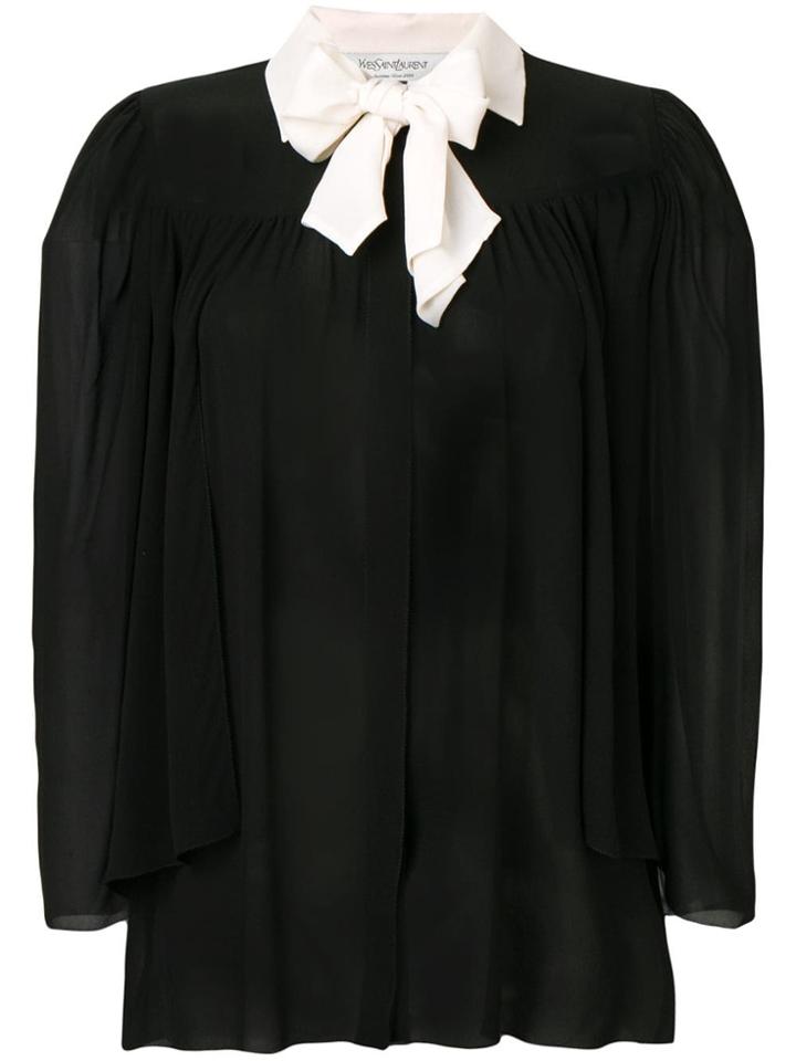 Yves Saint Laurent Vintage 2010's Contrasting-collar Shirt - Black