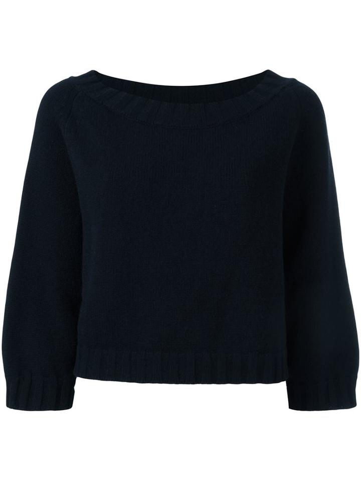 Kristensen Du Nord Cropped Jumper, Women's, Size: 0, Blue, Cashmere/wool