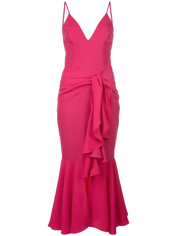 Patbo Asymmetric Ruffle Dress - Red