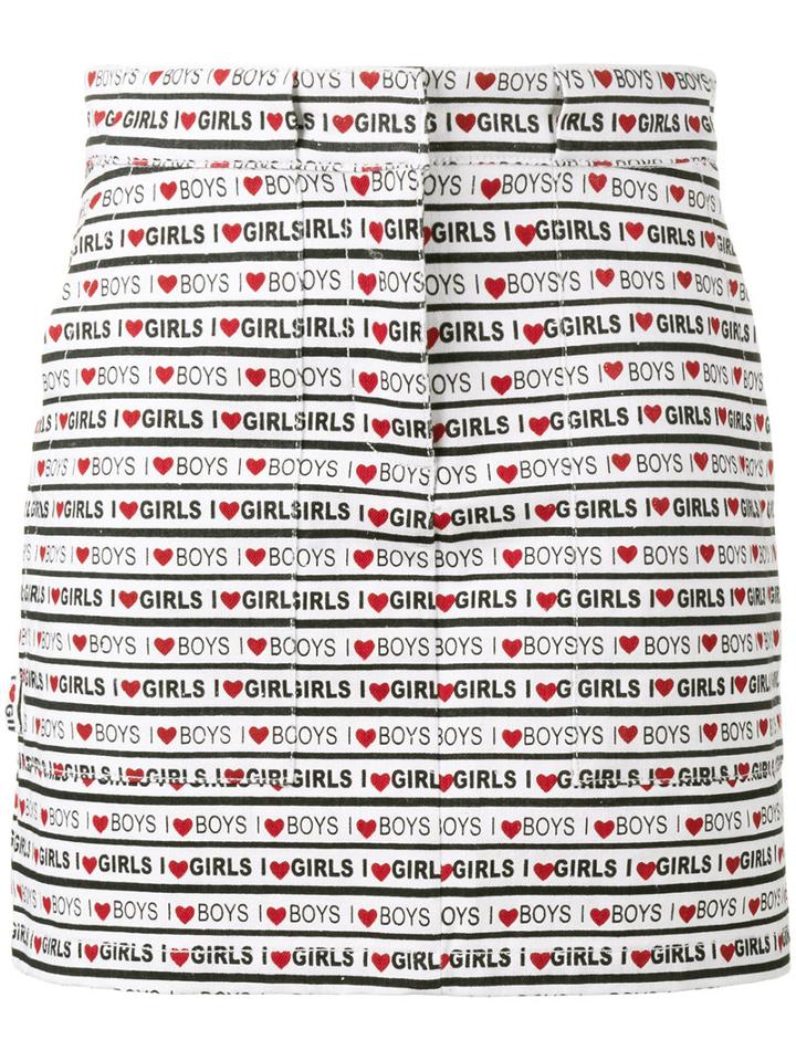 Ashley Williams - Boys Girls Print Denim Skirt - Women - Cotton - 24, Women's, White, Cotton