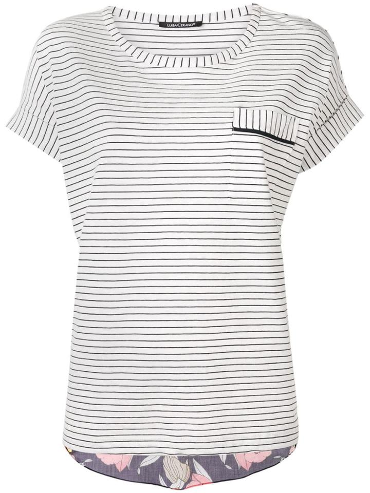 Luisa Cerano Contrast Panels T-shirt - White
