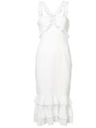Cinq A Sept Frill Cross Strap Dress - White