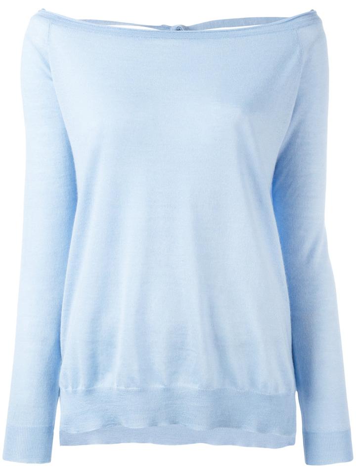 P.a.r.o.s.h. Open-back Sweater, Women's, Blue, Cashmere
