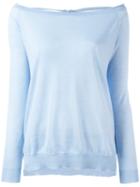 P.a.r.o.s.h. Open-back Sweater, Women's, Blue, Cashmere