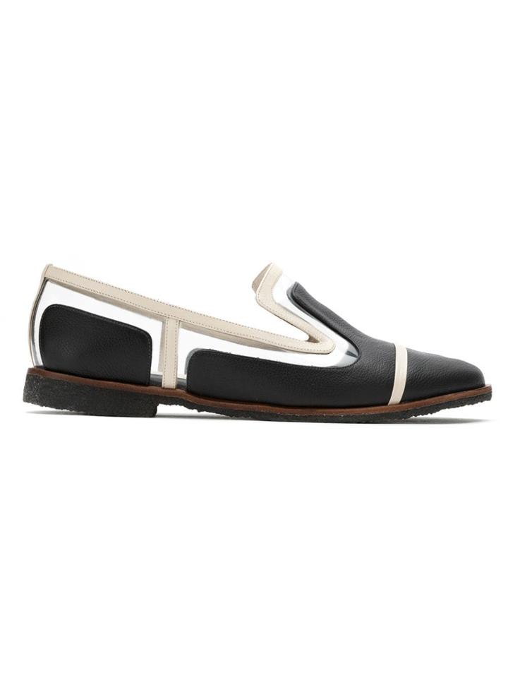 Studio Chofakian Panelled Leather Ballerinas - Black