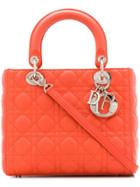 Christian Dior Vintage Lady Dior Cannage Hand Bag - Orange