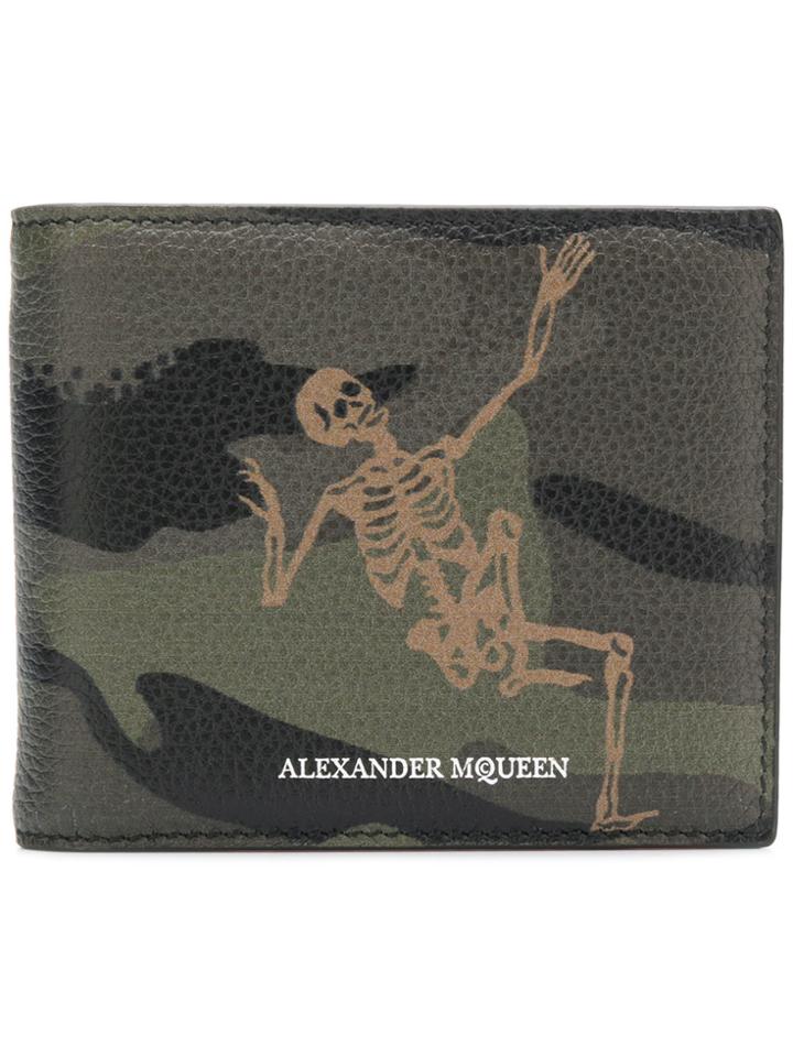 Alexander Mcqueen Skull Print Wallet - Green