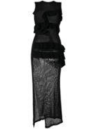 Each X Other Knitted Frill Thigh-split Dress - Black