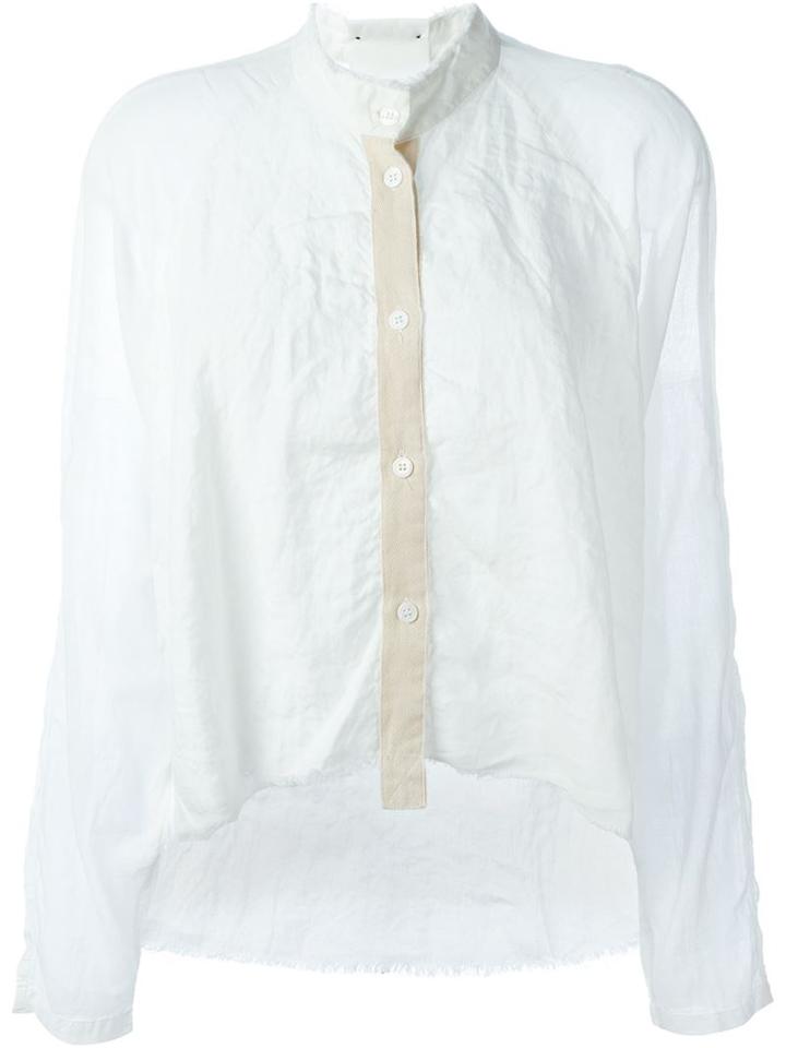 Lost And Found Loose Fit Band Collar Shirt