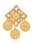 Sonia Rykiel Vintage Pendant Logo Brooch, Women's, Metallic